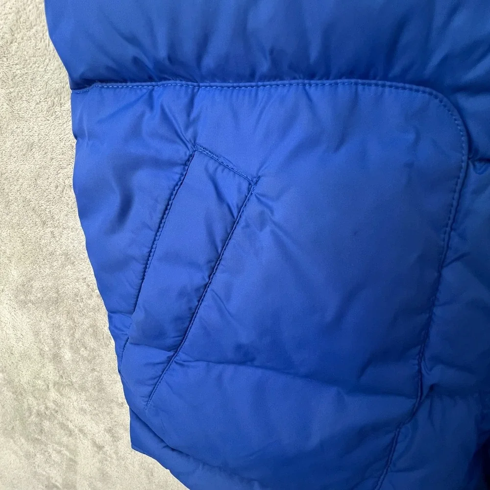 Lands' End Down Puffer Vest Blue Men's Small 34 36 Snap Front Outdoor‎ Winter